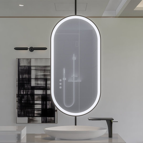 Brayden Studio® Daveona Black Matte Oval Ceiling Mount Pendant LED ...